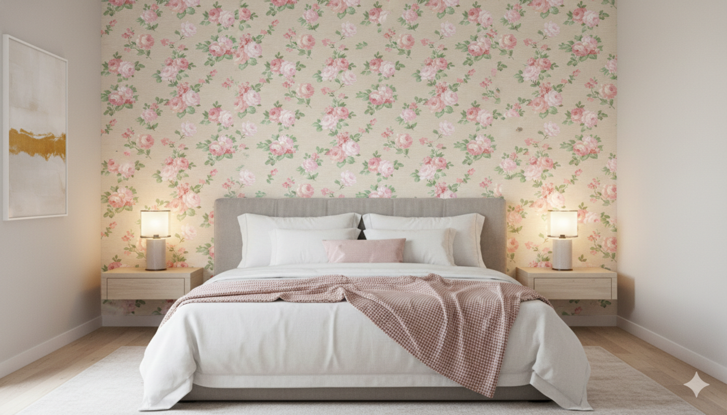floral wallpaper for bedroom India