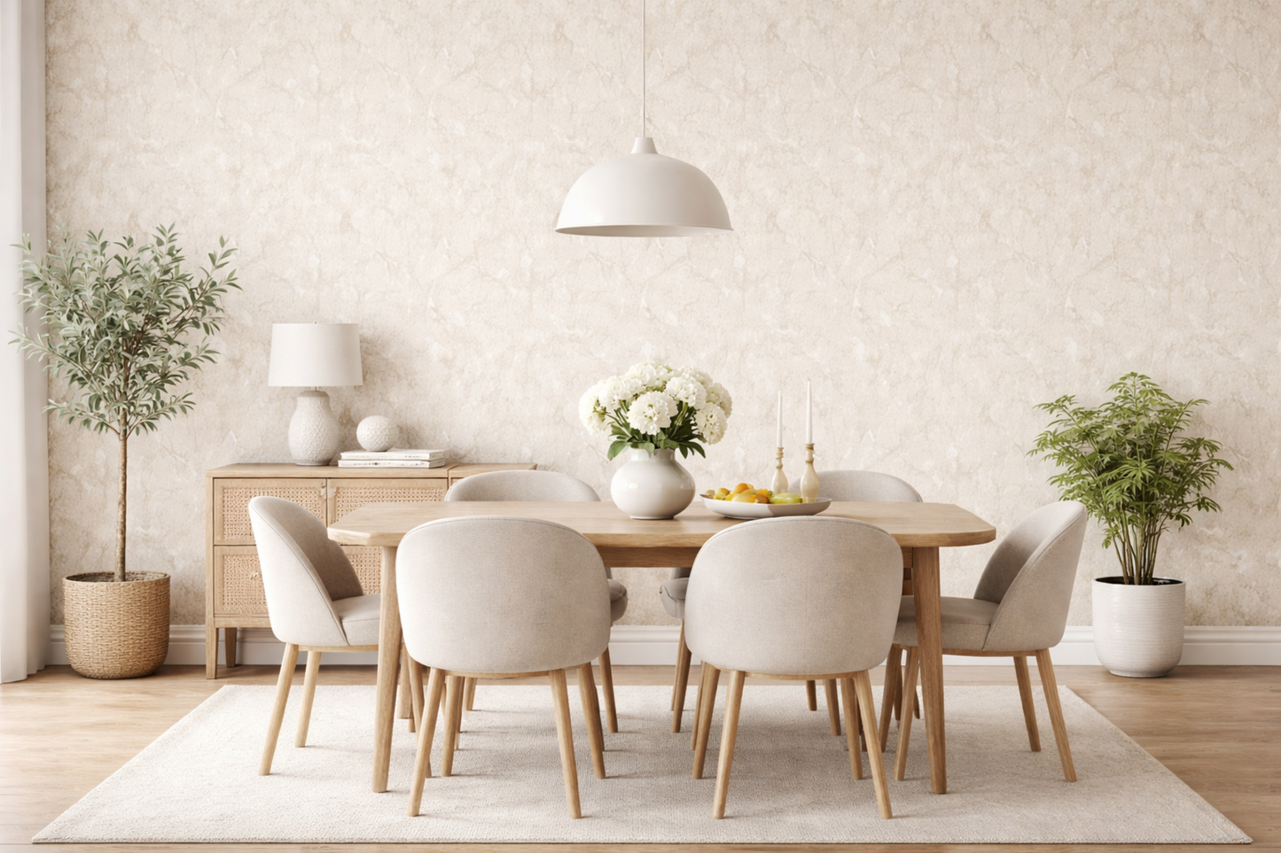 fabric texture wallpaper for dining room India