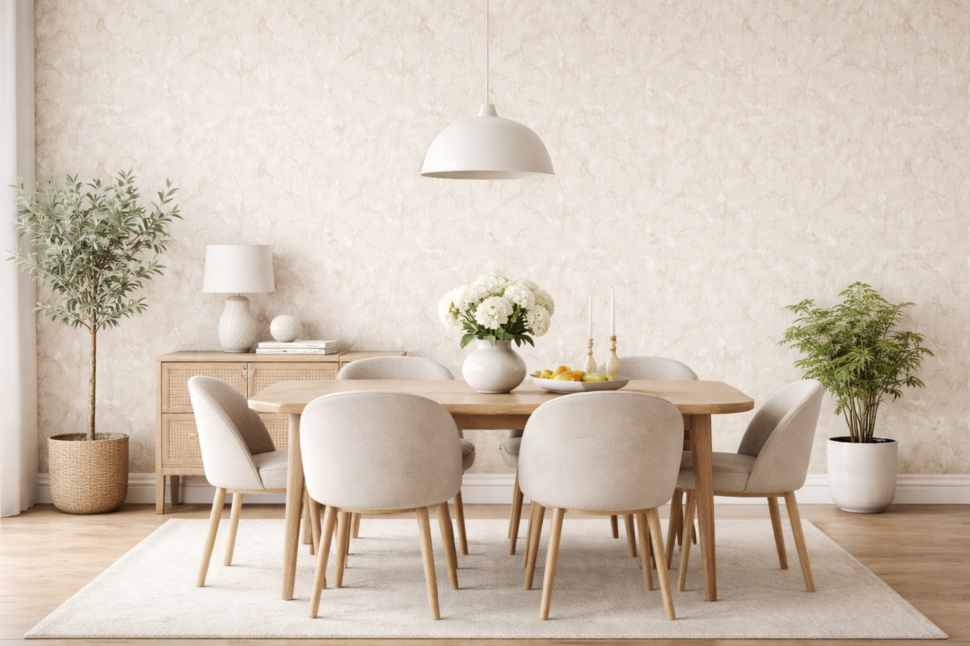 fabric texture wallpaper for dining room India