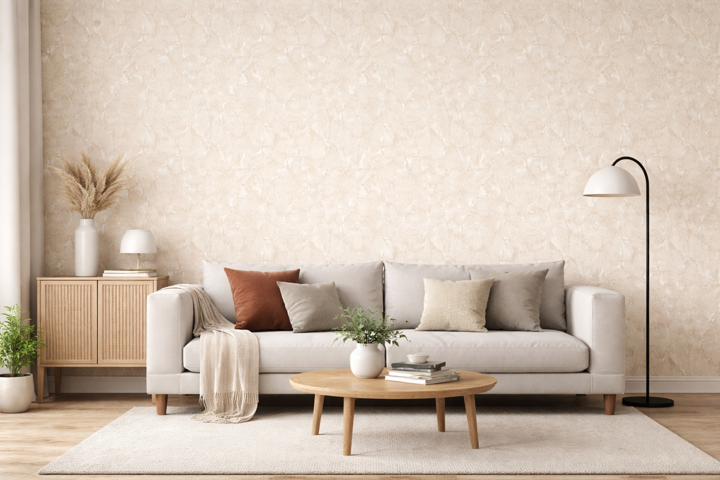fabric texture wallpaper for dining room India