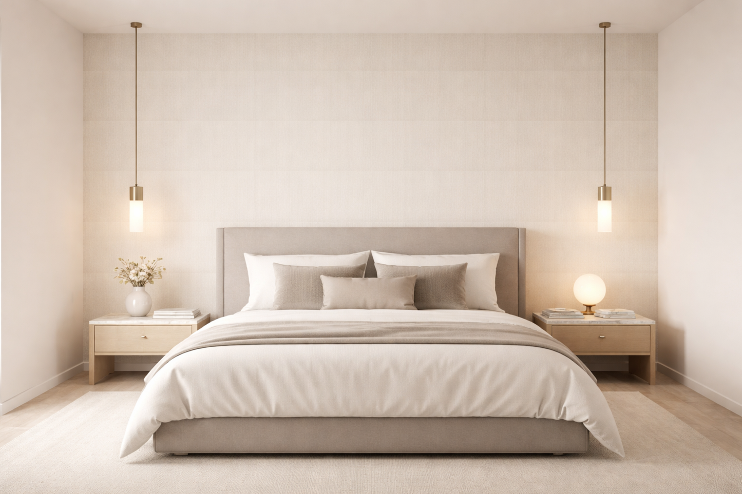 fabric texture wallpaper for bedroom India