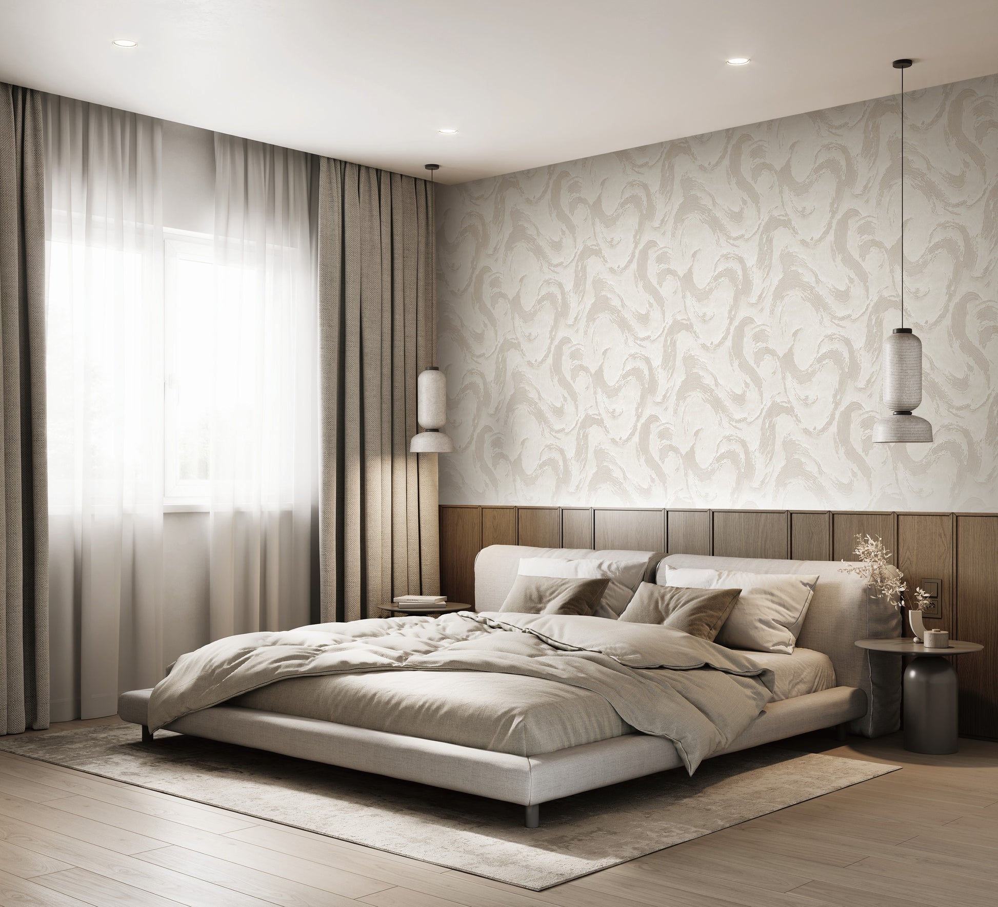 swirly wallpaper for bedroom India